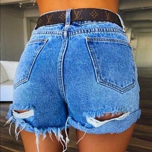 Francie Tiger Mist Denim high rise shorts